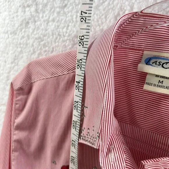 Vintage Las Olas Womens M Red Striped Button Top Rose Embroidery Blouse Western - Picture 9 of 13